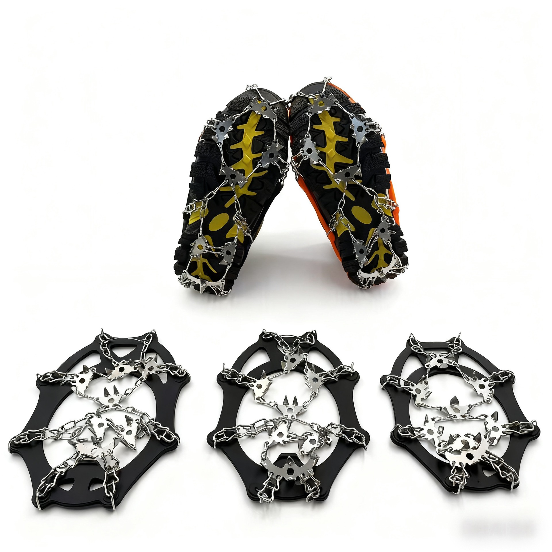 Cross-border 28-tooth crampons for mountaineering and rock climbing, silicone crampons for ice and snow, 28-tooth anti-slip shoe covers and crampons