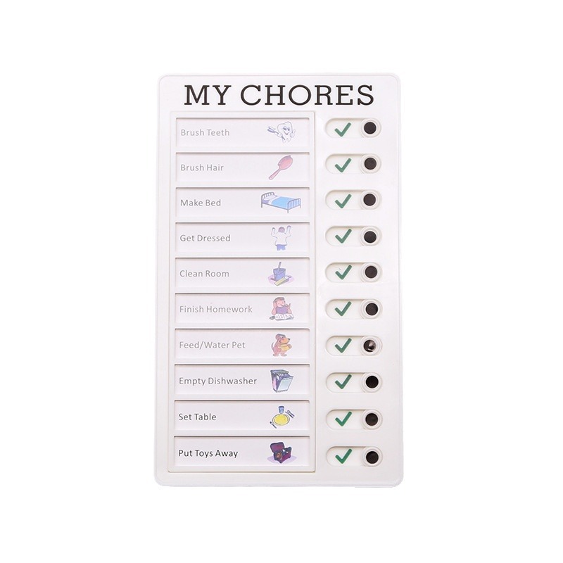 Tarjeta de autodisciplina para niños tablero de mensajes reemplazable Lista de verificación RV Mensaje de nota RV Lista de verificación