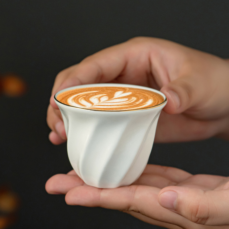 Cross-Border In-Stock 70ml White Gold-Rimmed Middle Eastern Mini Kawa Small Cup Arabic Ceramic Coffee Cup Set Cross-Border In-Stock 70ml White Gold-Rimmed Middle Eastern Mini Kawa Small Cup Arabic Ceramic Coffee Cup Set