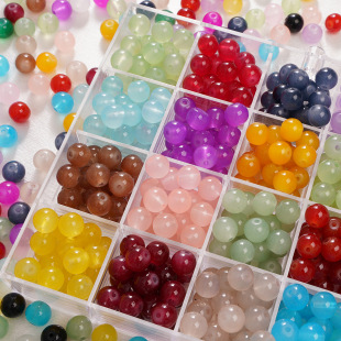 4-10mm glass jelly painted imitation jade round beads DIY handmade necklace bracelet beads accessories