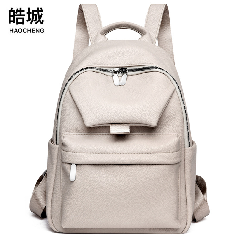 Mochila de cuero suave de gran capacidad para mujer 2024 nuevo estilo estilo coreano diseño sentido de la moda pequeña mochila casual ligera para mujer