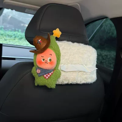 Starman Car Tissue Box 2026 New Model Car Rear Seat Headrest Hanging High-end Hanging Bag for Women (Car tissue box/set) - cowboy-matcha-pastry