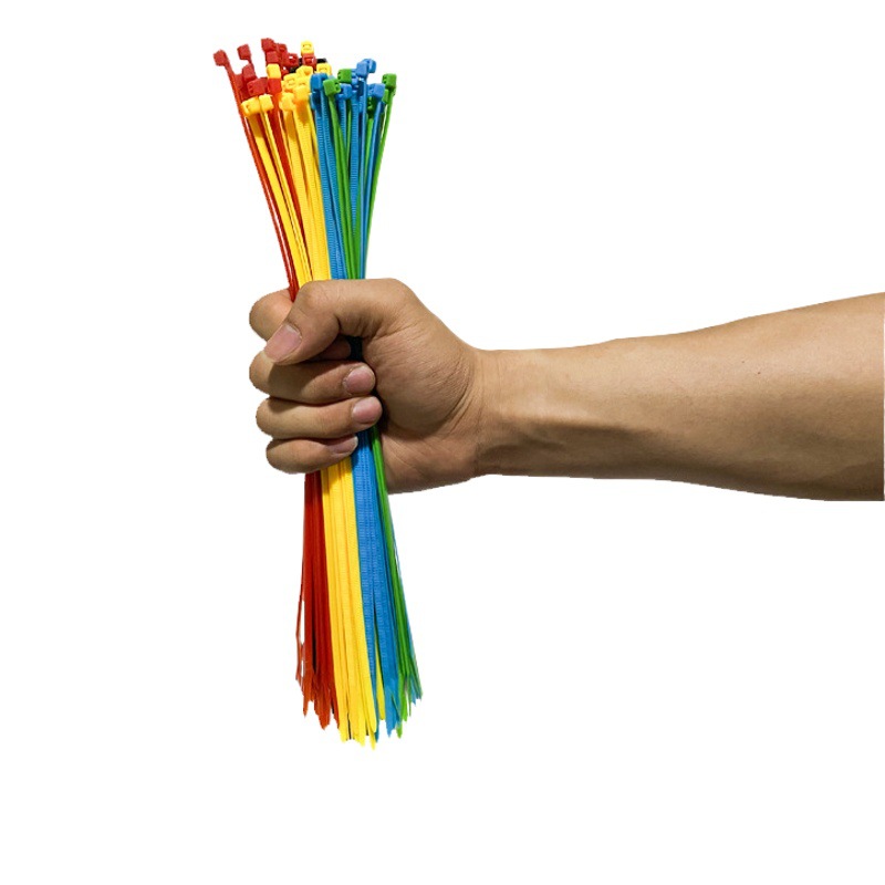 Fábrica de color al por mayor lazo de nylon blanco de auto-bloqueo de plástico fuerte flejado perro lazo negro