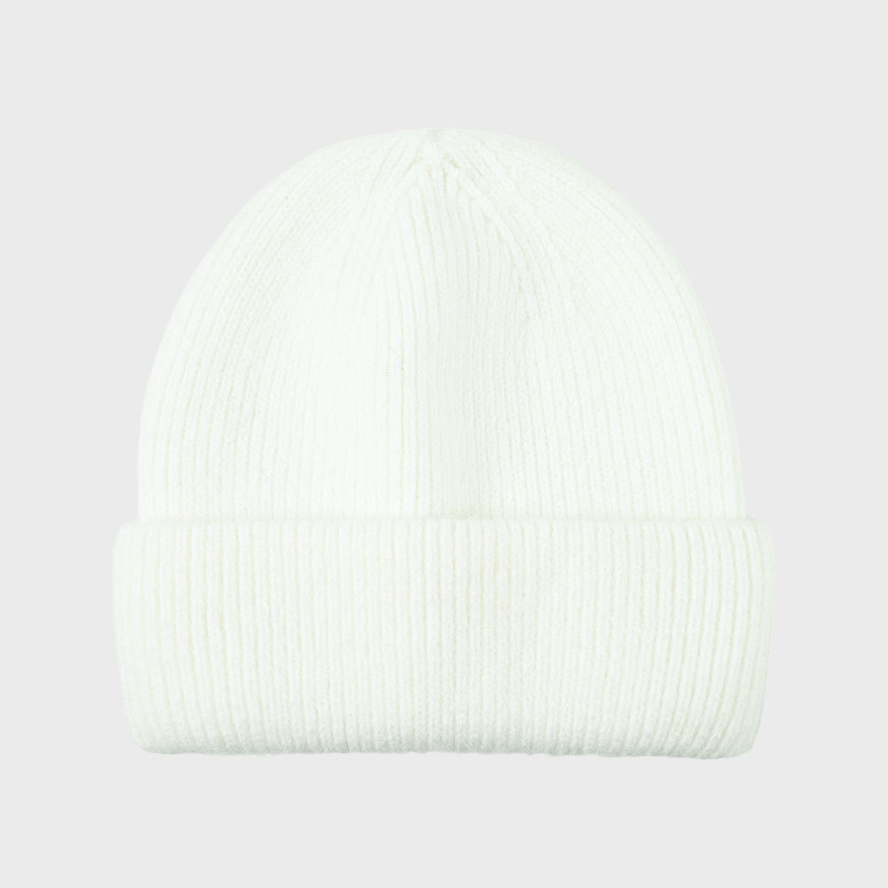 Autumn Winter New Pure Cashmere For Women, Warm Double-Sided Thick Versatile Casual Hat, Stylish Solid Color Knitted Hat_voghion.com