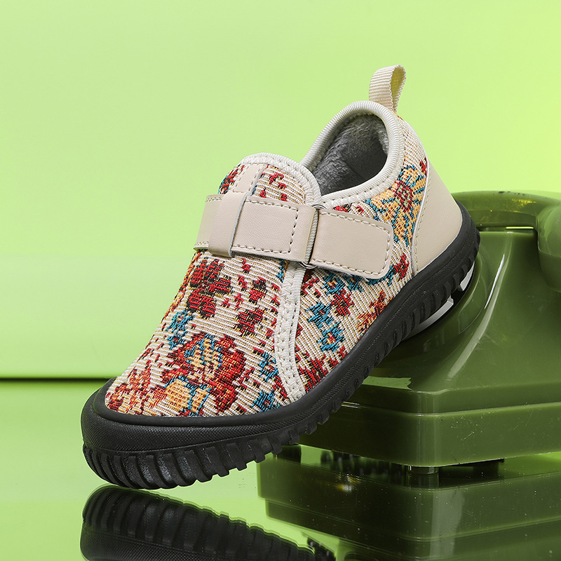 Foreign Trade Spring and Autum Sandwich Mesh Kidsren's Shoes Casual Velcro Cold Sticky Soft Sole Kidsren's Baby Cotton Shoes