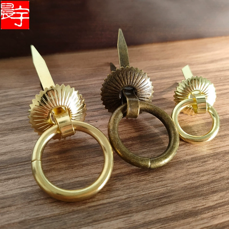 Ручка в средневековом стиле, минималистичная, подарочная упаковка, новая ручка для ящика в китайском стиле, под старинную бронзу, ручка для мебельных дверей, фурнитура, железная кольцевая ручка.
