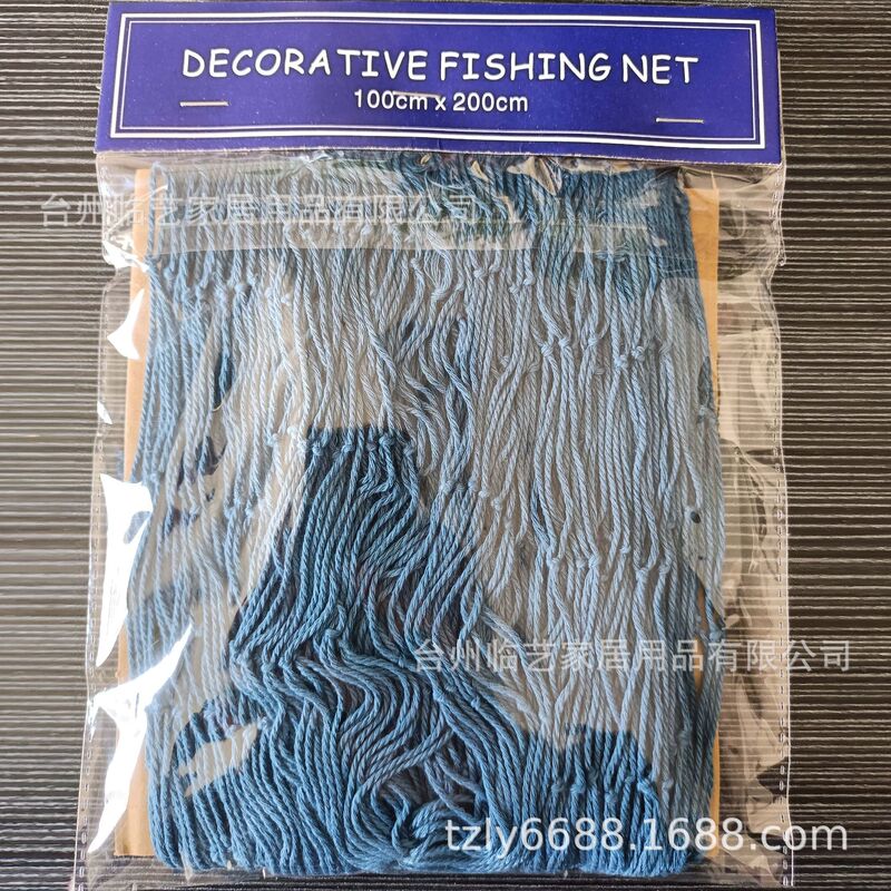 Cross-border Mediterranean hemp rope decorative fishing net photo wall background pendant wholesale cotton rope marine decorative fishing net wholesale