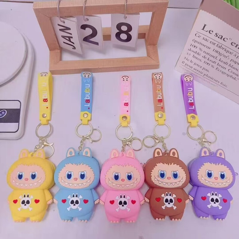 人気のラブブ子供用小銭入れかわいいヘッドフォン収納袋シリコーン漫画キーホルダーペンダント卸売|undefined