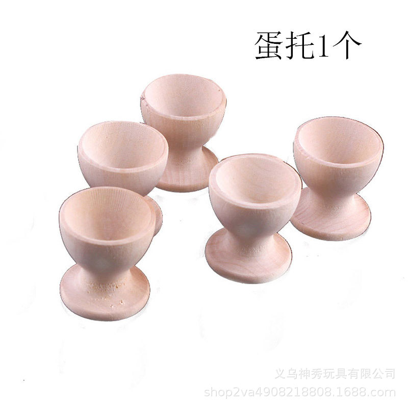 Huevo de simulación de madera DIY material estudiante niños pintado a mano graffiti huevo de pollo de madera blanco embrión pintado huevo colorido de Halloween