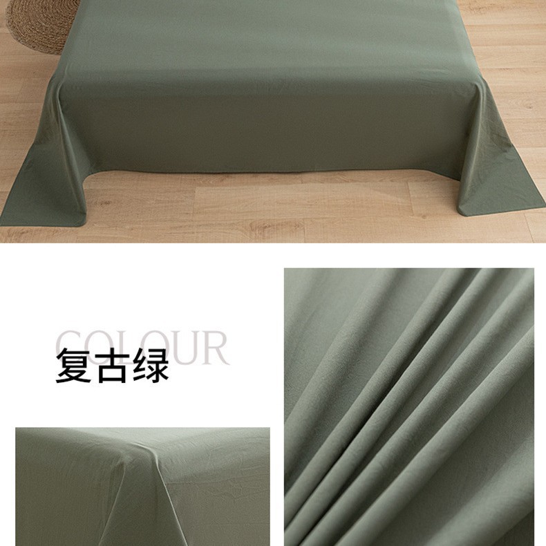 Sábanas engrosadas de algodón puro pieza única 100 algodón nuevo dormitorio de estudiantes azul edredón para dormir desnudo juego de tres piezas de funda de almohada individual