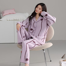 冬季新款女士绒睡衣保暖加厚半边绒软绵绵家居服可外穿简约套装