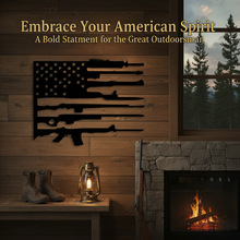�羳�¿�American Flag and Gun Metal Wall Art��͘�е���٠��