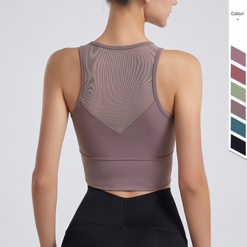 New European and American Sleeveless Sports Vest for Women: Sexy Backless Mesh Fitness Top—Perfect for Running, Outdoor Wear, and Yoga Underwear