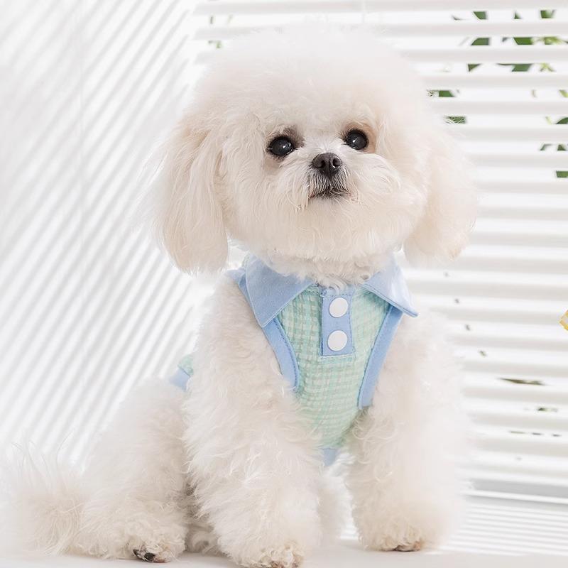Ropa de perro pequeño tracción Teddy Bear Yorkshire pequeño cachorro gato gato mascota primavera y verano chaleco delgado