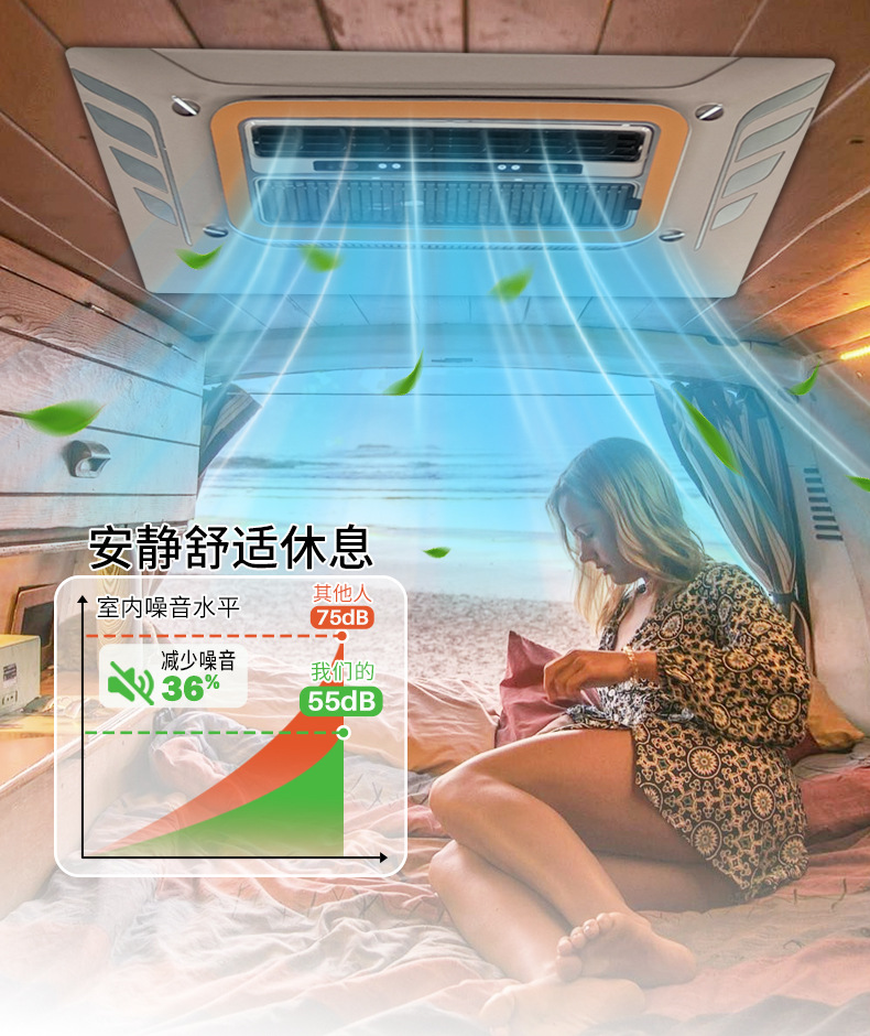 Liletu Parking Air Conditioner 12V24V Car Electric Scroll Truck Rv Dining Car Roof Parking Air Conditioner