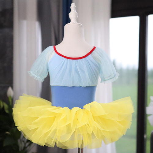 Girls' Dance Costume Children's Training Suit Chinese Dance Summer Ballet Gymnastics Clothes Toddler Snow White Dress