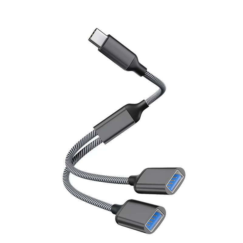 [Typec/USB转双USB2.0OTG转接线智能多口扩展器手机平板车载分线器]