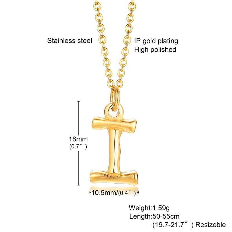 Fashion Letter Titanium Steel Polishing Plating Gold Plated Pendant Necklace display picture 9