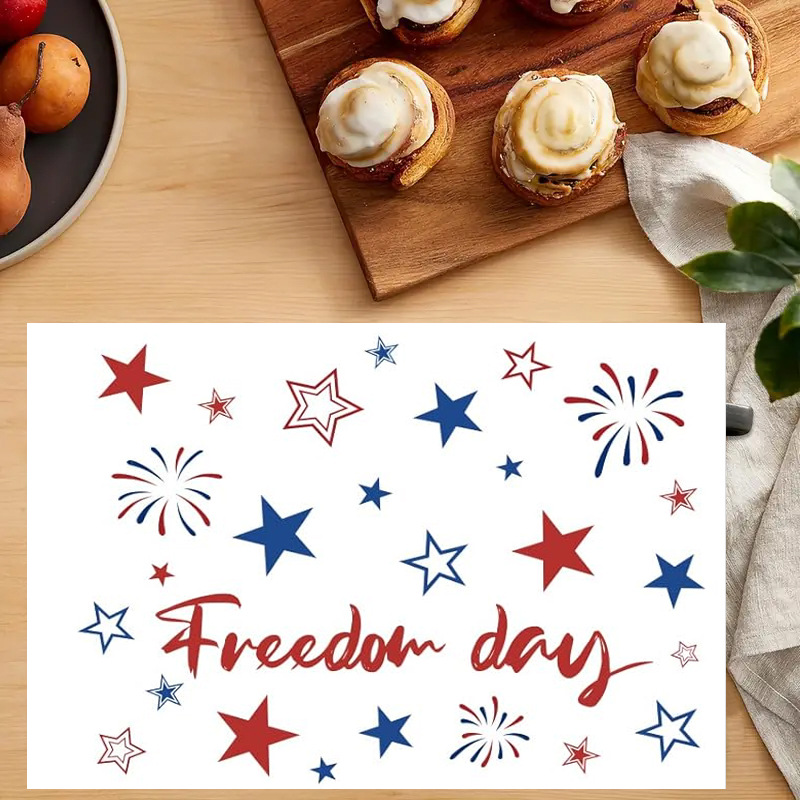 Transfronterizos lino almohadilla de mesa Aliexpress TEMU Amazon almohadilla de mesa cuadrada búfalo rojo almohadilla de Navidad Día de la Independencia