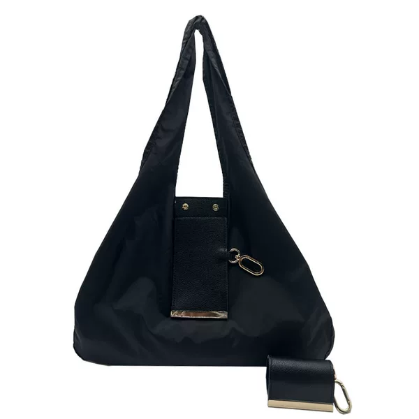 Cross-Border Ins-Style Keychain Storage Cloth Bag Waterproof Nylon Shopping Bag Large Capacity Foldable Tote Shoulder Bag
