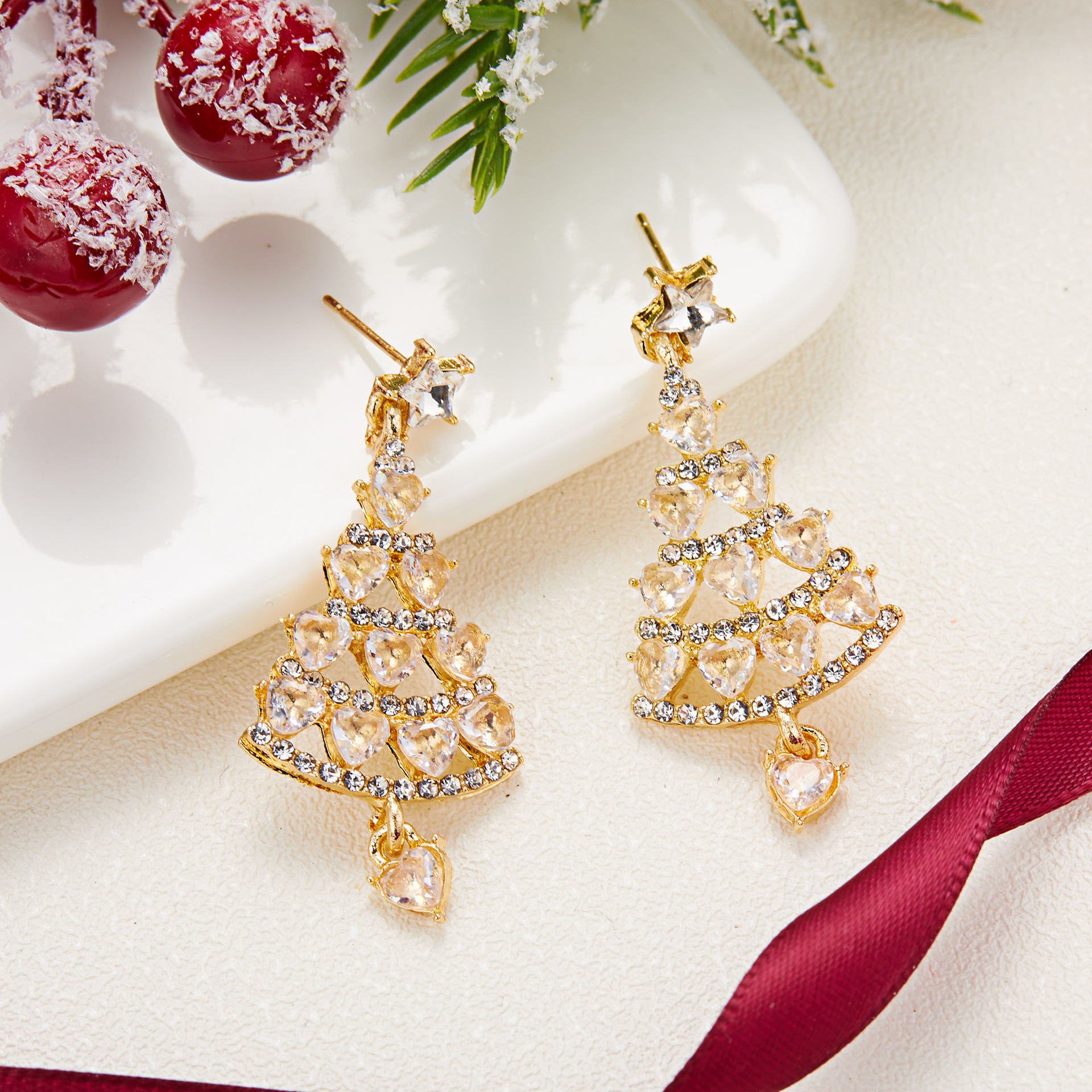 Star Christmas Tree Earrings