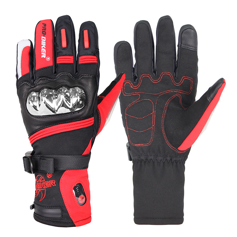 电热保暖防风防摔电动车摩托车山地自行车户外骑行运动手套防滑