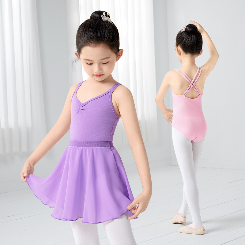 En stock ropa de baile para niños niñas mono de cabestrillo ropa física Examen de Grado ropa de gimnasia ropa de práctica de ballet