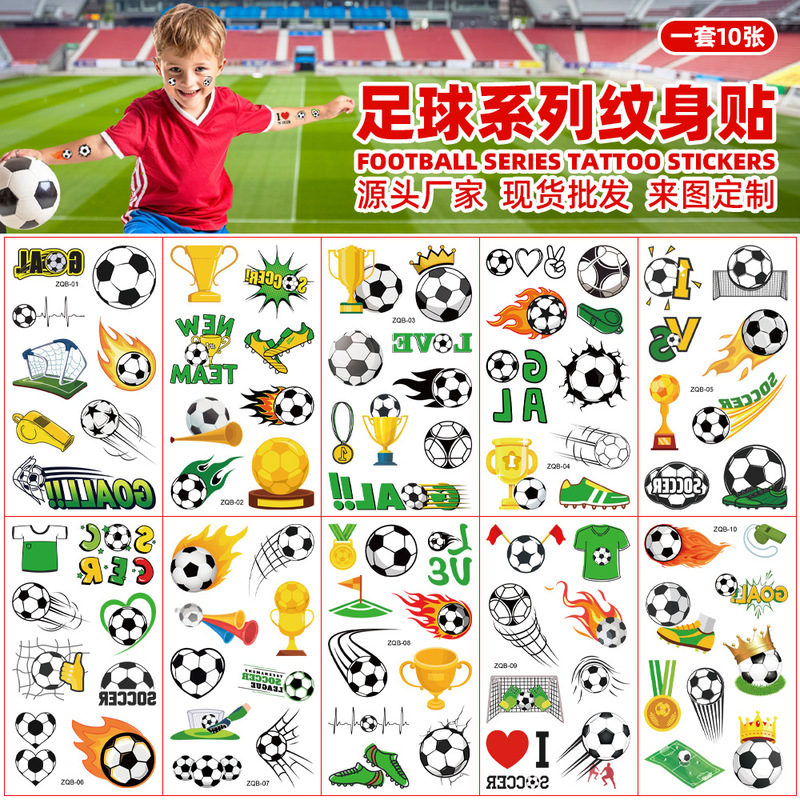 Manufacturer's Ready-Made Football Tattoo Stickers World Cup Club Game Event Party Fans Carnival Temporary Face Stickers Manufacturer's Ready-Made Football Tattoo Stickers World Cup Club Game Event Party Fans Carnival Temporary Face Stickers
