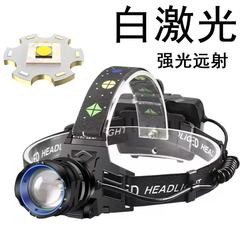 跨境新款白激光强光远射变焦头灯头戴式充电户外夜钓防水探险头灯