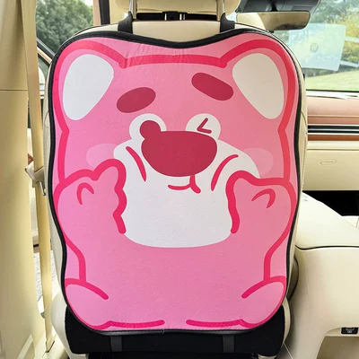 Car Seat Back Anti-Kick Pad Cartoon Rear Seat Protection Pad Anti-Dirty Protective Pad Rear Anti-Kick Pad for Car Interior (Chair back anti-kick pad) - strawberry-bear-anti-kick-pad-single-piece