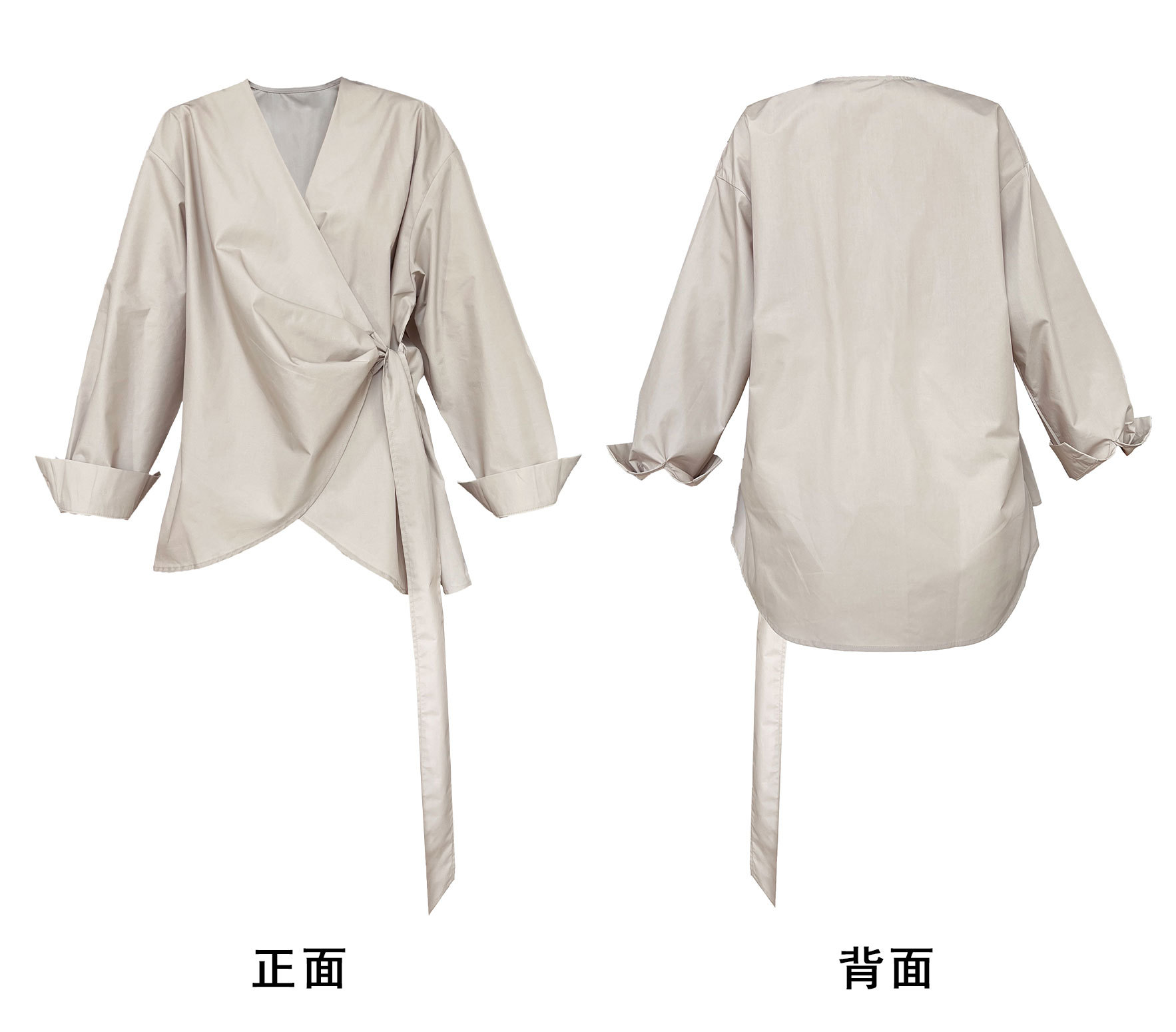 3色系带衬衫正反面