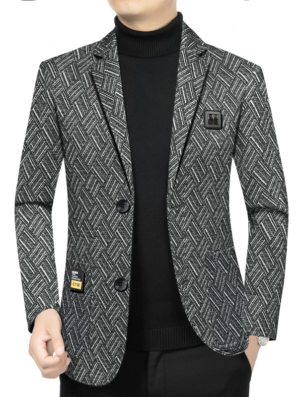 2025春の新型ファッションビジネススーツのコート中年男性カジュアル韓国風スーツのお父さんは服を着ています。|undefined
