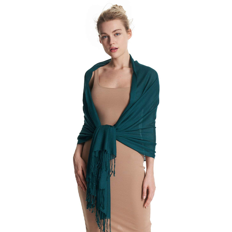 Chal de aire acondicionado de lana Decaijia para mujer, calidez de primavera y verano, bufanda de gama alta de color sólido de todo fósforo, bufanda de aire acondicionado de oficina