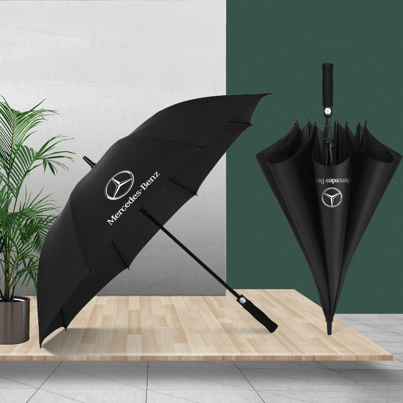 Long-Handled Car Logo Umbrella, Mercedes Umbrella, Bmw Audi 4S Umbrella, Sturdy and Durable Automatic Umbrella, Advertising Umbrella, Logo Manual Umbrella