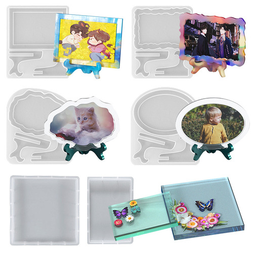 17 types of silicone photo frame molds for hand-made home photo frames, office photo stands, public ornaments, and table silicone molds