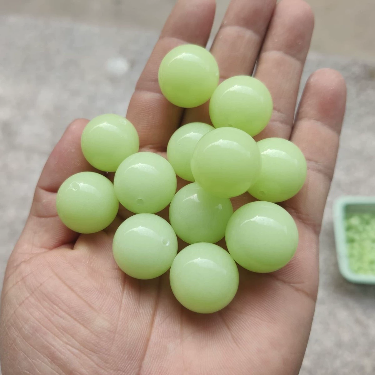 Round Glow Beads, Luminous Stone Spheres, Drilled 6–20 mm for DIY Bracelets