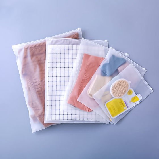New Perforated Film Zipper Bag Wholesale Clothing Storage Sundries Ready-Made Translucent Frosted Dustproof Thickened Packaging Bag