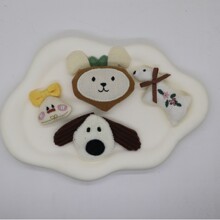韩国布艺充棉小动物兔子小熊儿童发夹项链饰品配件服装辅料吊坠