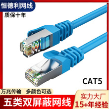 定制CAT5超五类网线双屏蔽SFTP抗干扰百兆5类成品网络跳线