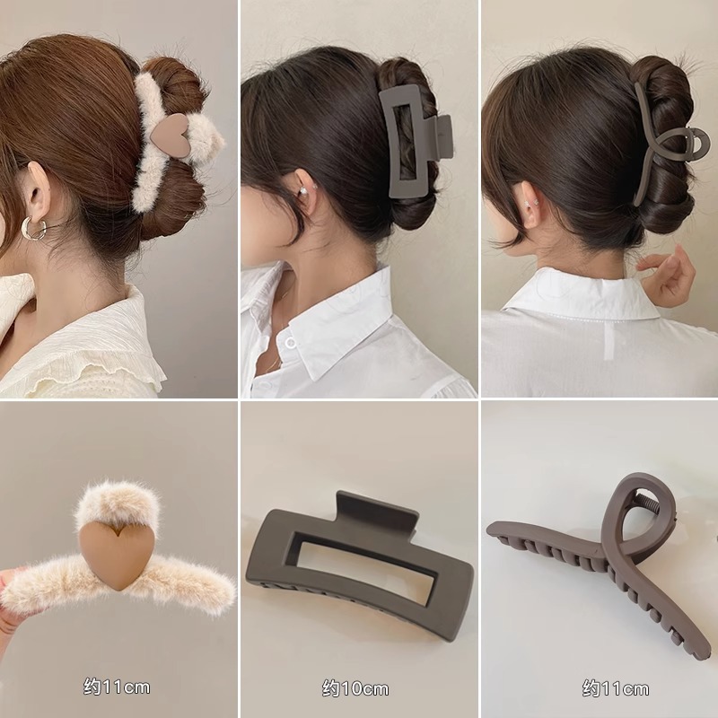 Horquilla de acrílico de las mujeres cuchara trasera updo clip de pelo grande celebridad de Internet elegante tiburón clip tocado simple horquilla