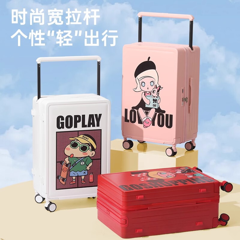 Wide Handle Trolley Suitcase 24inch Cartoon Trolley Suitcase for Men and Women, Cute Carry-On Password Suitcase 20inch Student Travel Luggage Wide Handle Trolley Suitcase 24inch Cartoon Trolley Suitcase for Men and Women, Cute Carry-On Password Suitcase 20inch Student Travel Luggage