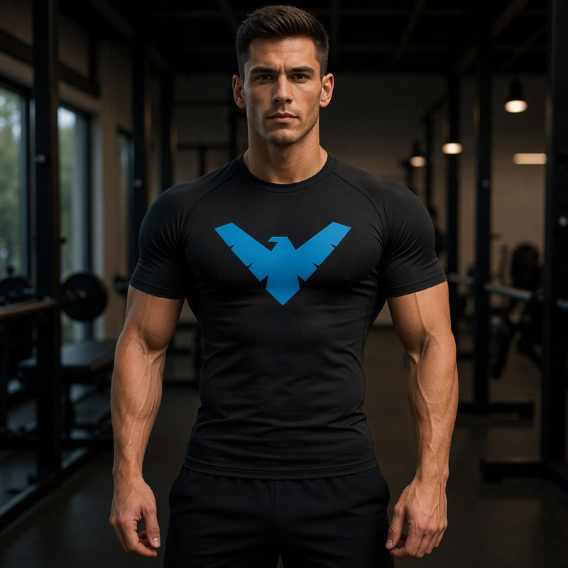 Short-Sleeved Compression Shirt, Men's Sports Top, Running T-Shirt, Quick-Drying Gym Fitness Wear, Exclusively Available for Cross-Border Sales Short-Sleeved Compression Shirt, Men's Sports Top, Running T-Shirt, Quick-Drying Gym Fitness Wear, Exclusively Available for Cross-Border Sales
