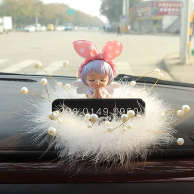 Car Interior Creative Temporary Nömrəli dayanma kartı - annie-purple-butterfly-pearl-feather-cushion-license-plate-black