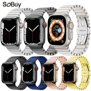 for apple watch10 ultra2 stainless steel metal strap apple watch butterfly buckle iWatch9