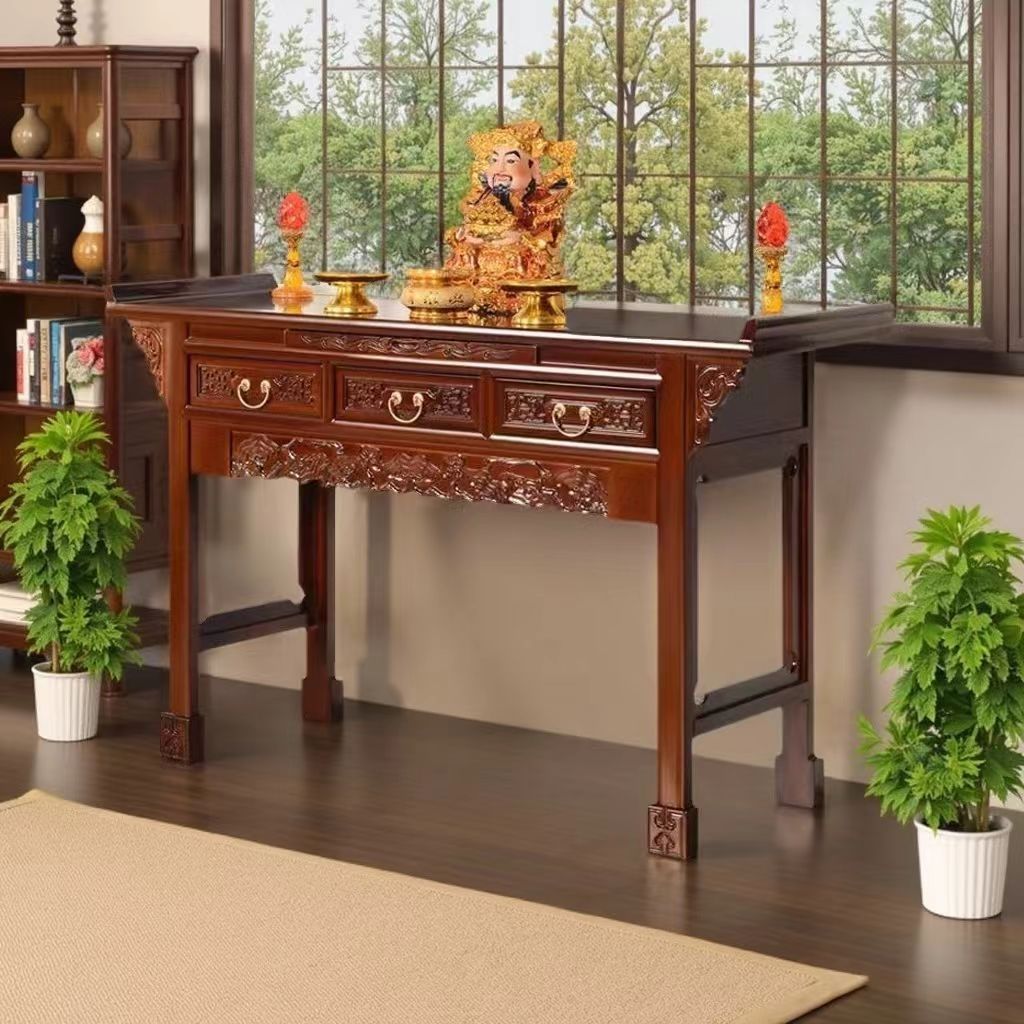 Chinese Elm Wood Offering Table, Solid Wood Offering Table, Incense Table, Living Room Altar, Solid Wood Entrance Table