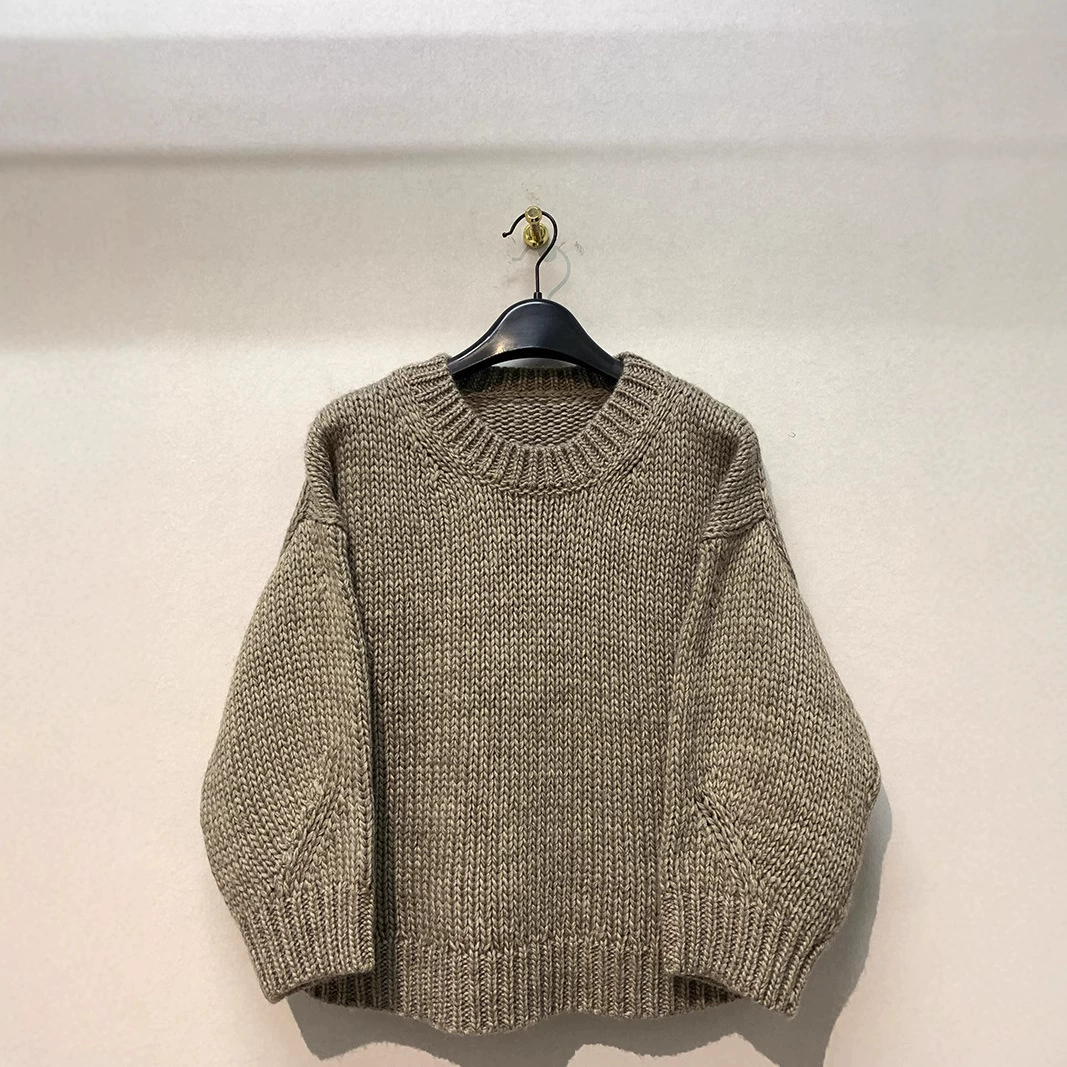 Сухой кран осень-зима Новый ленивый крем в японском стиле толстый шерстяной топ свободный мягкий восковой свитер