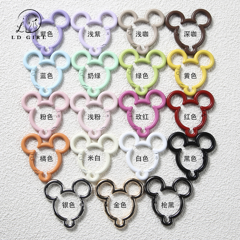Mickey Spring Buckle Violent Bear Open Ring Keychain DIY Accessories Connecting Ring Car Key Modern Minimalist Mickey Spring Buckle Violent Bear Open Ring Keychain DIY Accessories Connecting Ring Car Key Modern Minimalist