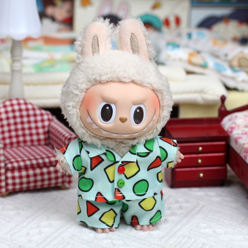 Pull Bubu Baby Clothes 17cm Baby Clothes Pendant Doll Macaron Crayon Shin-Chan Pajamas Do Not Include Dolls Only Baby Clothes