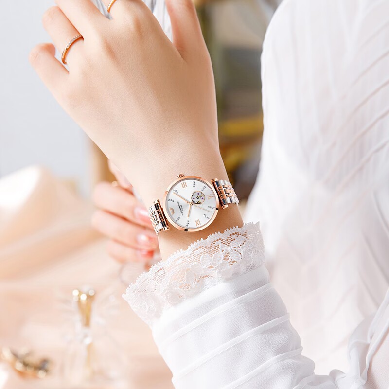 AR60023 드릴링 표면 로즈 쉘 화이트 표면 골드 벨트