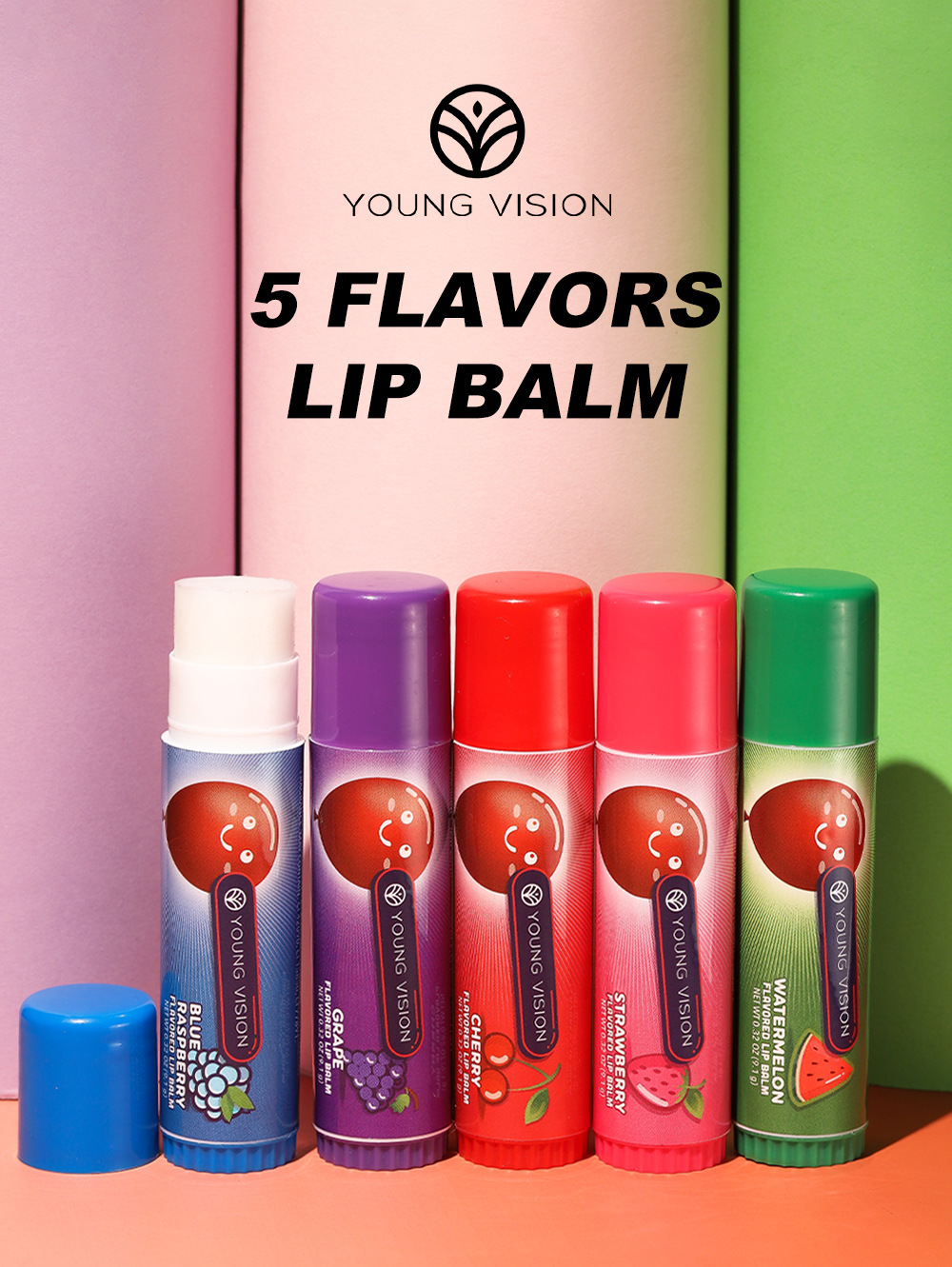 YOUNG VISION Lip balm Moisturizing and Nourishing fruit-flavored cross-border lip balm Application Scenario